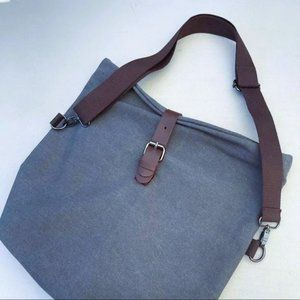 Greg Norman Gray Canvas Shoulder / Messenger Bag Tote Refined Traveler